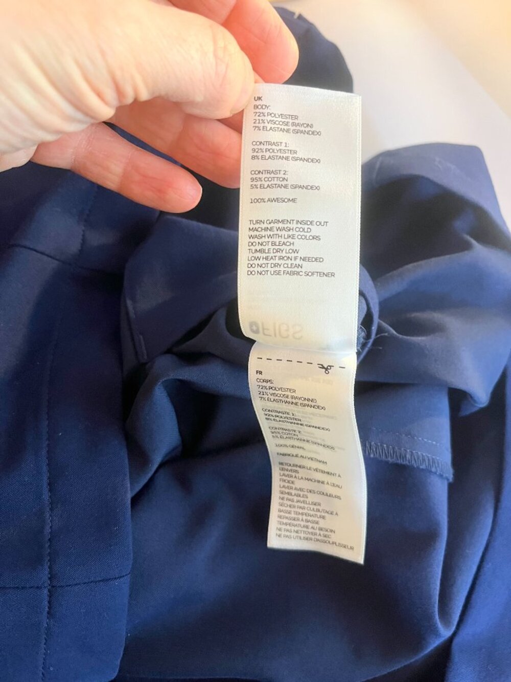 FIGS Women's Size XL Sebina Scrub Jacket Pockets Navy Blue Zip-Fornt - Picture 4 of 9